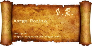 Varga Rozita névjegykártya